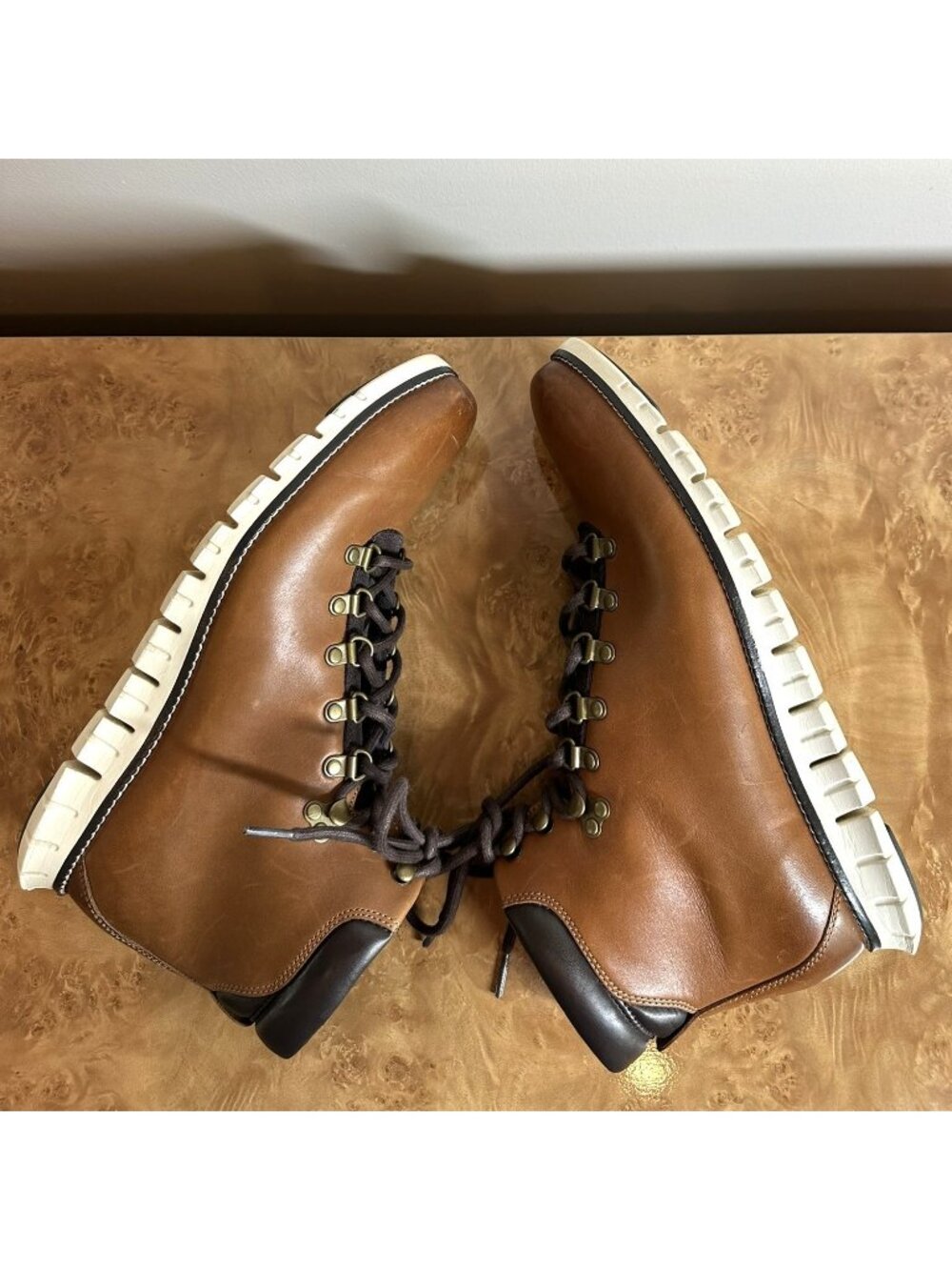 Cole Haan 5.ZERØGRAND Street Hiker Boots Men's 10.5 M Brown Leather - Picture 5 of 9